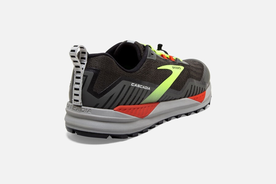 Brooks Running Shoes - Cascadia 15 Trail Mens - Black/Green - FVE-095712